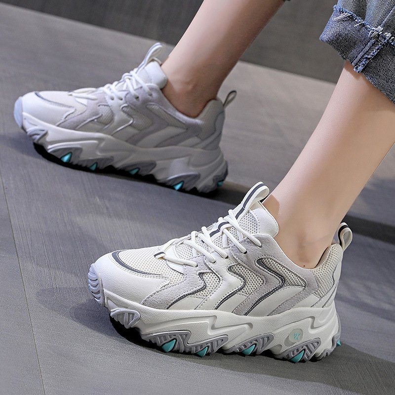 2021 fall new reflective women's thick-soled increased sports casual shoes women 2021 fall new reflective women's thick-soled increased sports casual shoes women